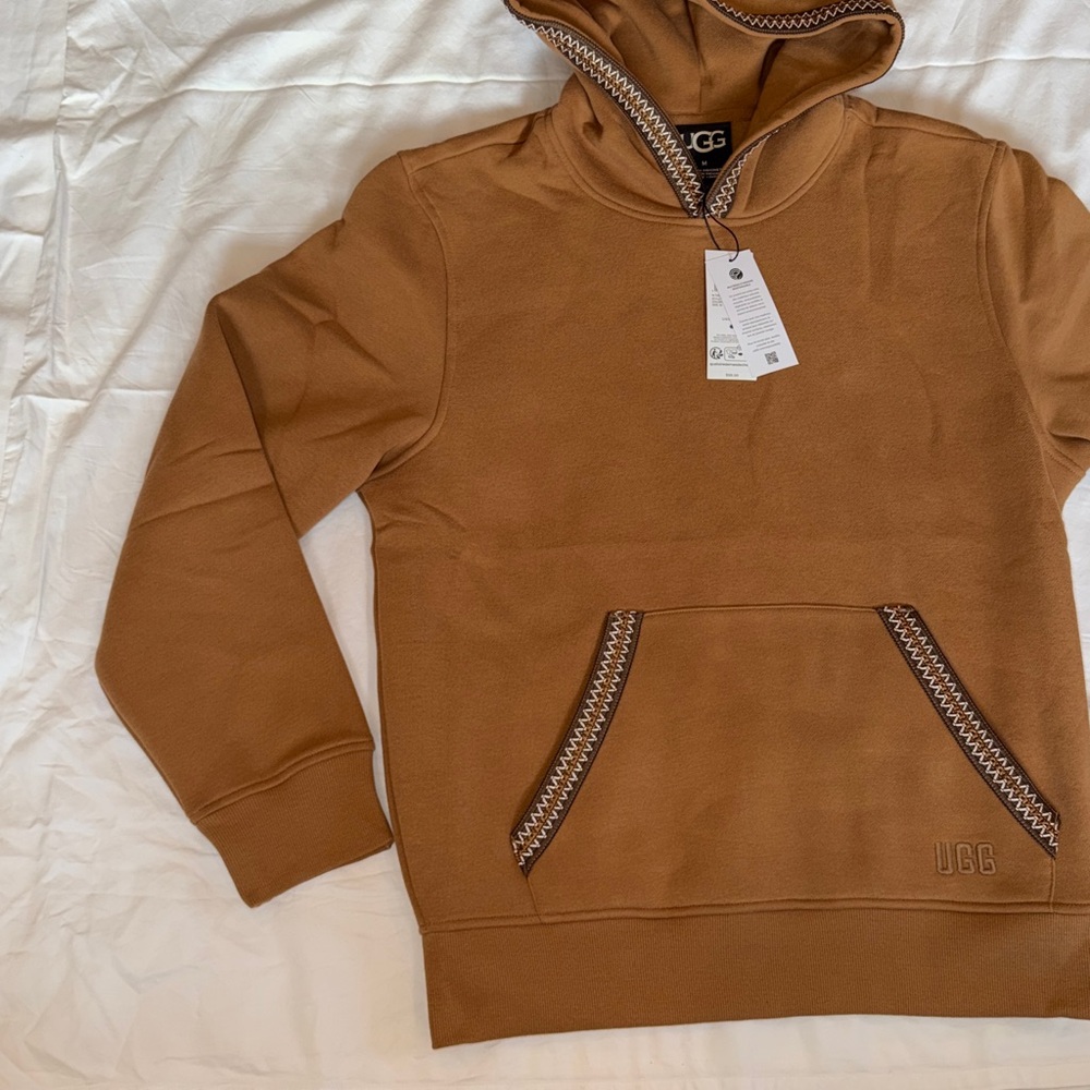 NWT UGGbraid Tasman Pull-On Hoodie In Chestnut Size Medium - Picture 3 of 16